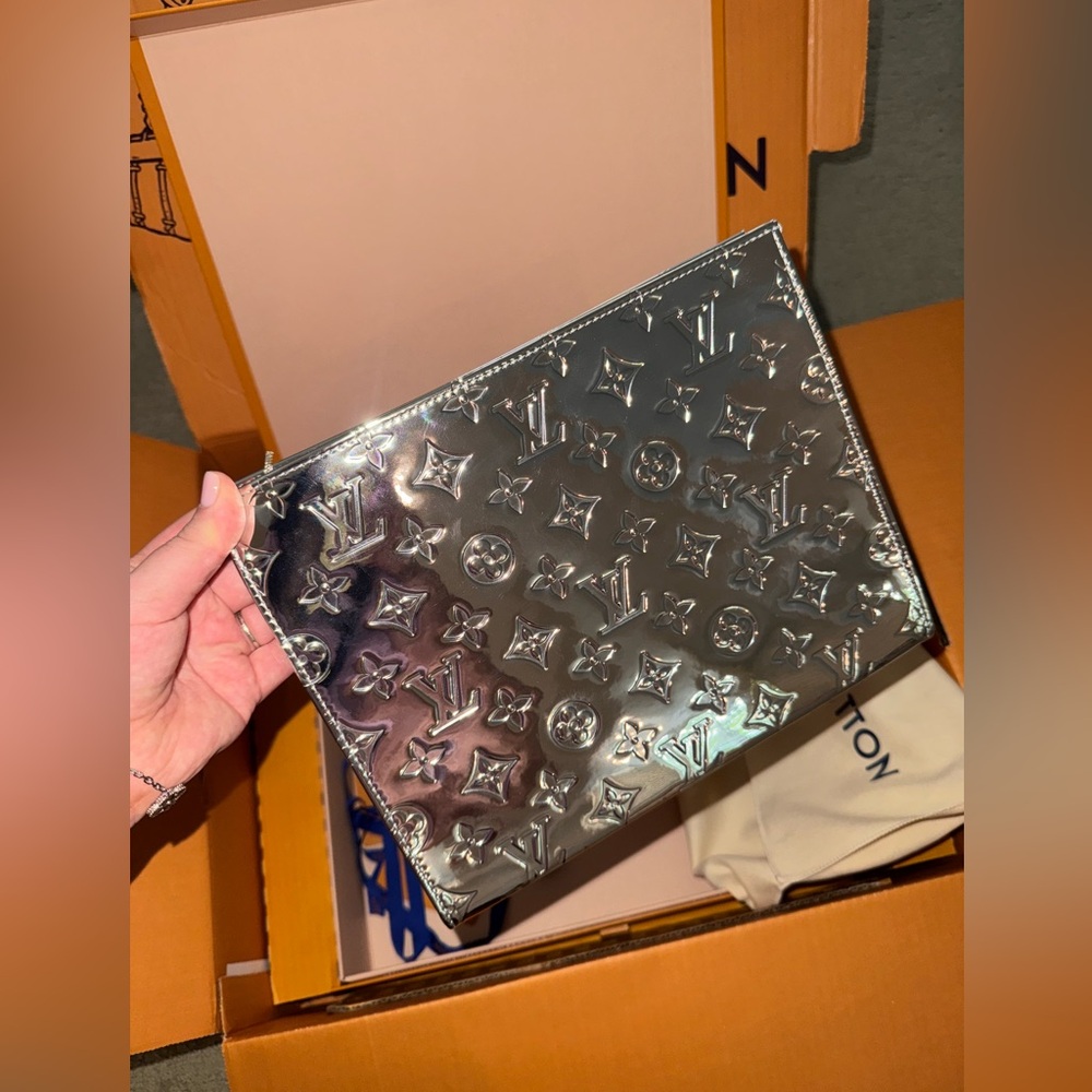 Louis Vuitton Metallic Monogram Silver Pouch